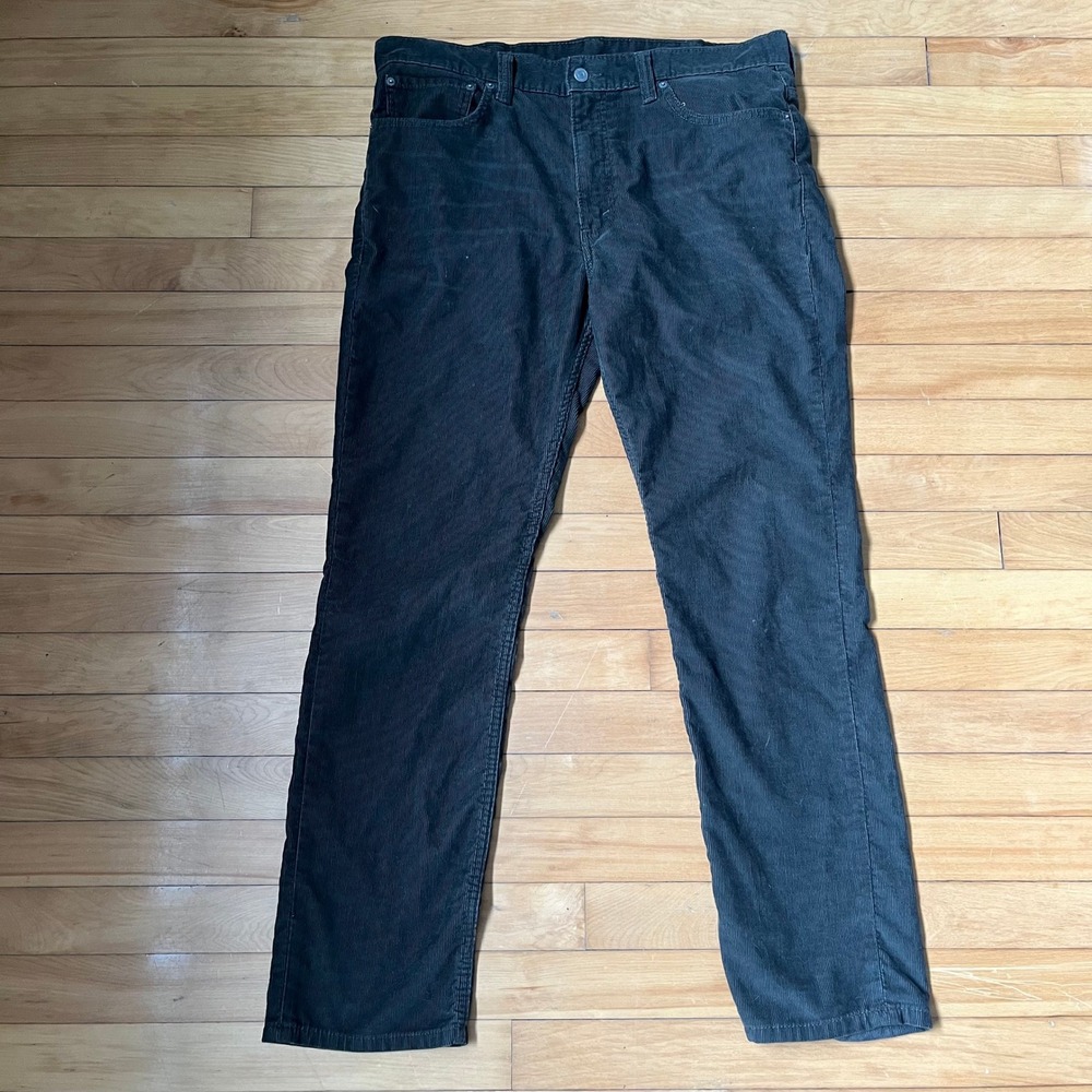 Levis 511 Slim Fit Corduroy Pants Mens 38x32 Charcoal Grey Dark Olive 5-Pocket